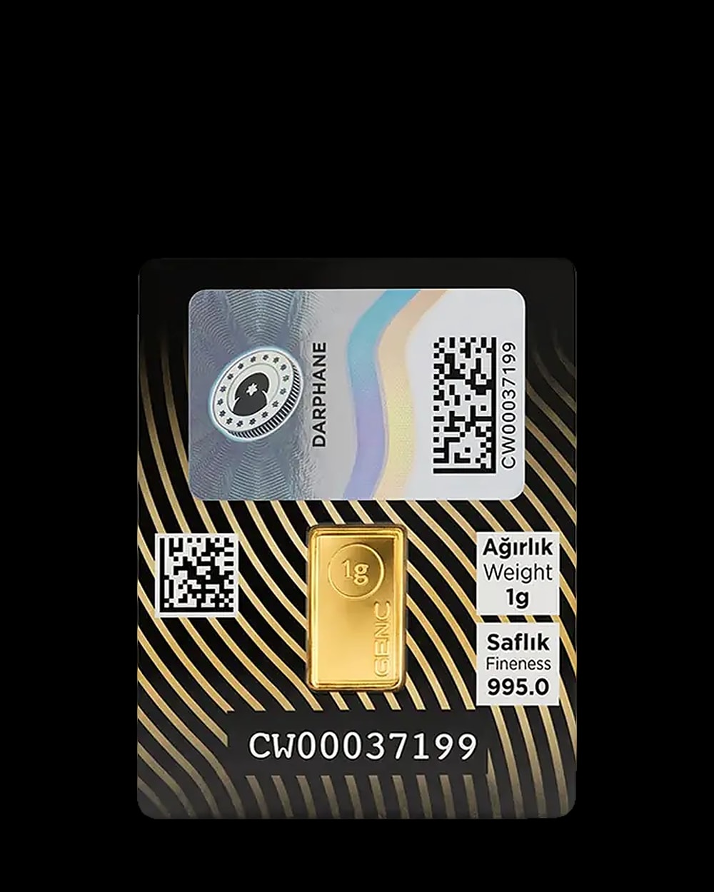 1 Gram 24 Ayar Külçe Altın 995,0, Arka yüz