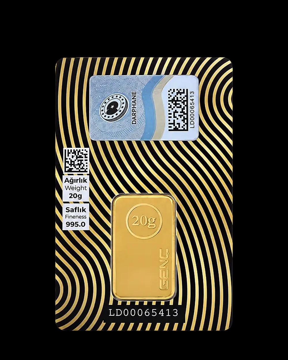 20 Gram 24 Ayar Külçe Altın 995,0, Arka yüz