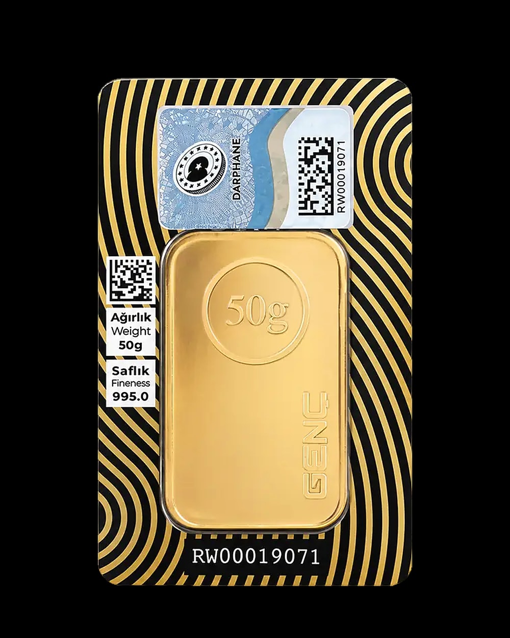 50 Gram 24 Ayar Külçe Altın 995,0, Arka yüz