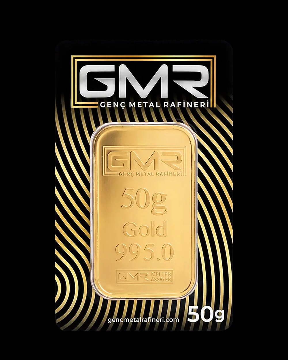 50 Gram 24 Ayar Külçe Altın 995,0, Ön yüz