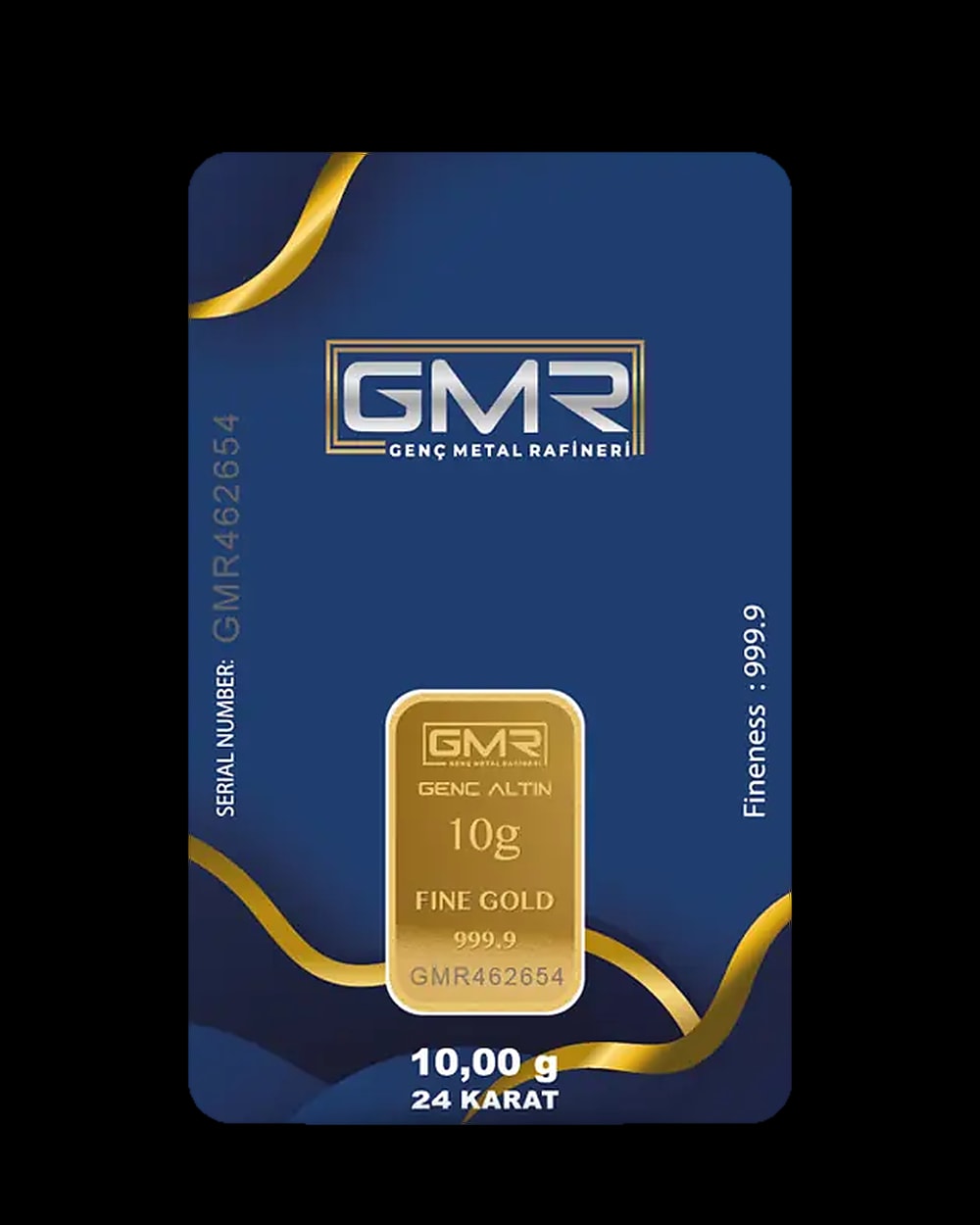 10 Gram 24 Ayar Külçe Altın 999,9, Ön yüz