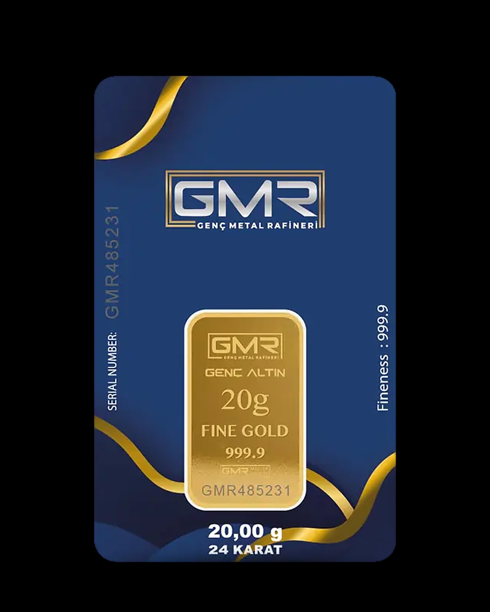 20 Gram 24 Ayar Külçe Altın 999,9, Ön yüz