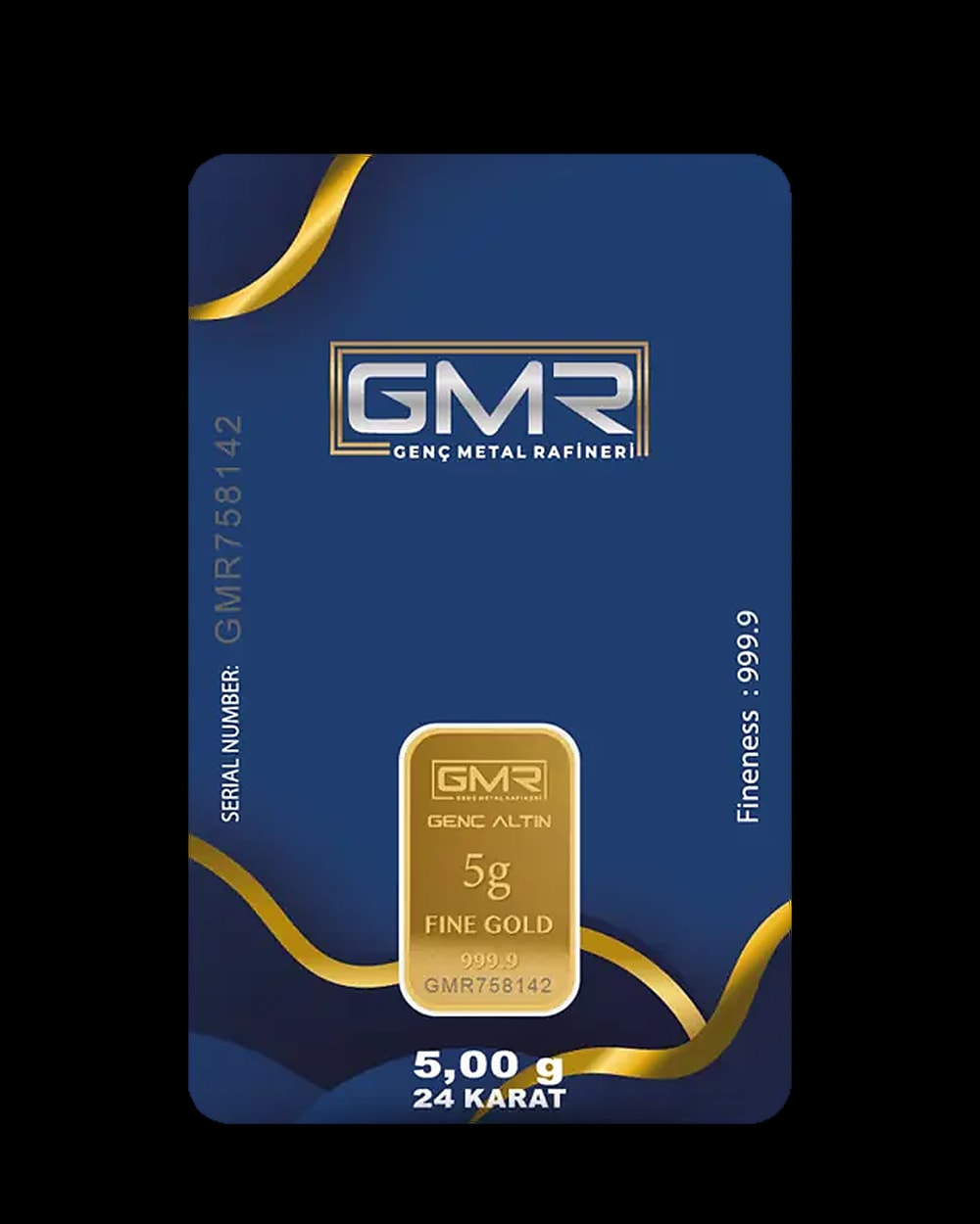5 Gram 24 Ayar Külçe Altın 999,9, Ön yüz