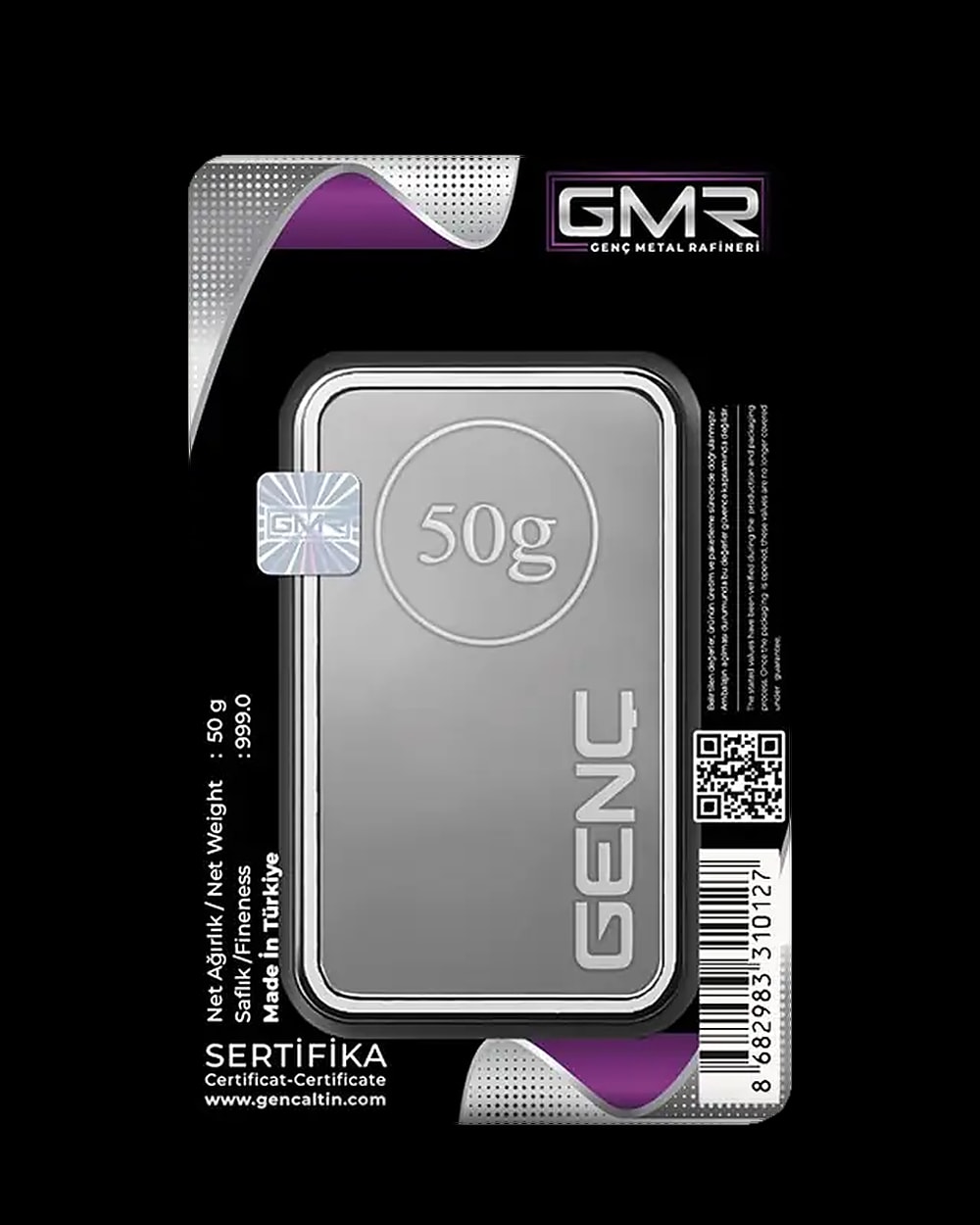 50 Gram Külçe Gümüş, Arka yüz
